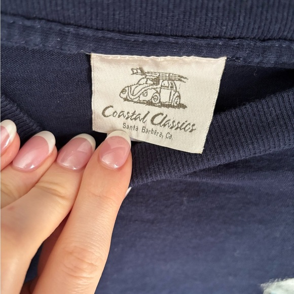 100% Cotton Skiing Grphic Navy Blue Long Sleeve Shirt in size large - Picture 3 of 11